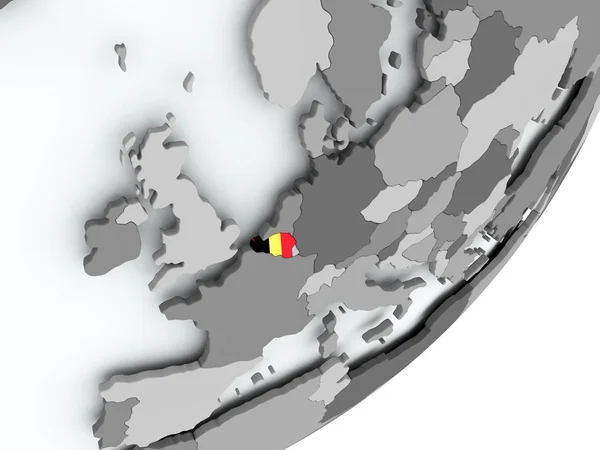 Vlag van België op kaart — Stockfoto