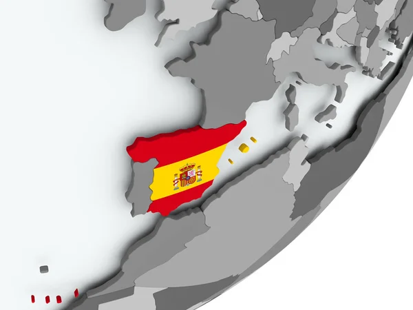 A Spanyolország lobogója térképén — Stock Fotó