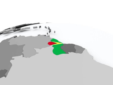 Dünya üzerinde Guyana Cumhuriyeti bayrağı