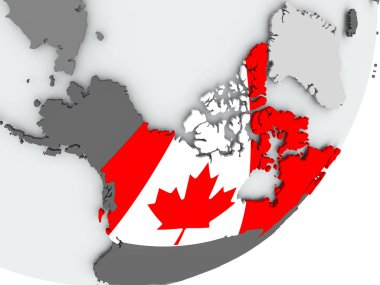 Haritada Kanada bayrağı