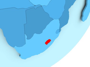 Lesoto Haritası mavi siyasi dünya üzerinde