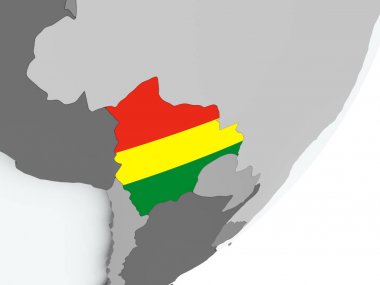 Bolivya'nın bayrak harita üzerinde