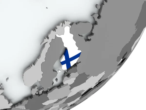 Bandeira da Finlândia no mapa — Fotografia de Stock