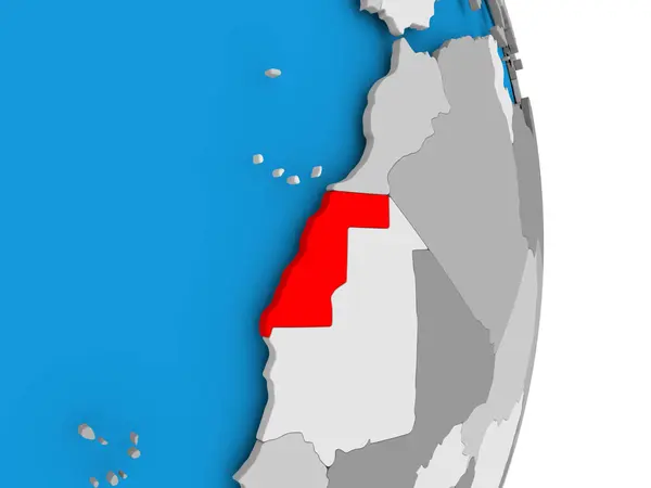 Saara Ocidental no globo — Fotografia de Stock