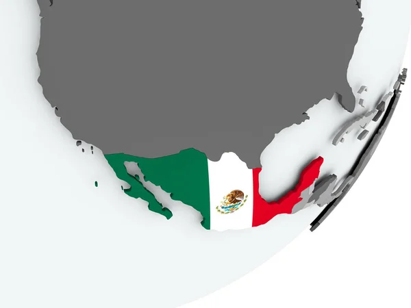 Flag of Mexico on map — Stock Photo, Image