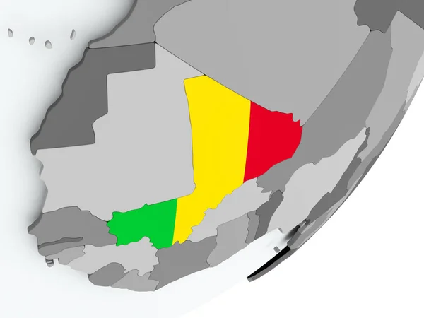 Флаг Мали на карте — стоковое фото