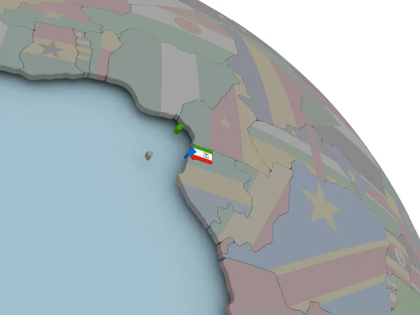 フラグと赤道ギニアの地図 — ストック写真