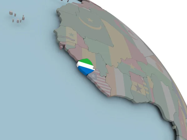 Mapu sierra Leone s příznakem — Stock fotografie