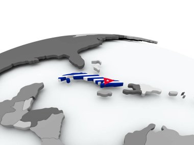 Küba bayrağı dünya üzerinde