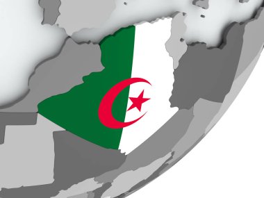 Cezayir bayrağı harita üzerinde