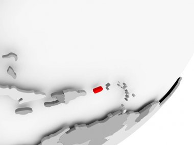 Gri haritada kırmızı Porto Riko