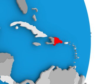 Dominik Cumhuriyeti küre üzerinde