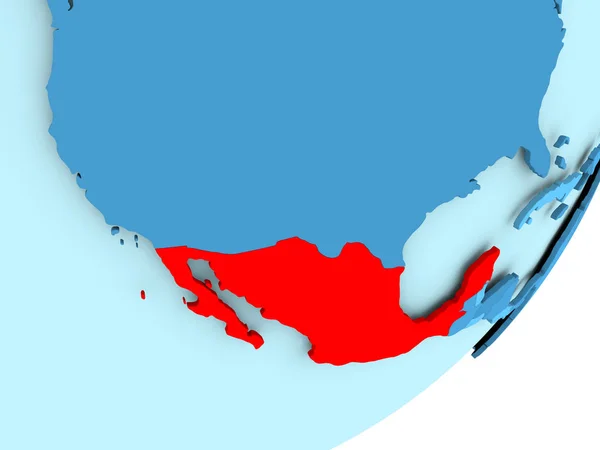 Map of Mexico on blue political globe — Stock Photo, Image
