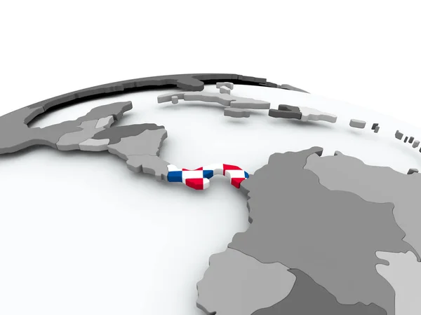 Flag of Panama on globe — Stock Photo, Image