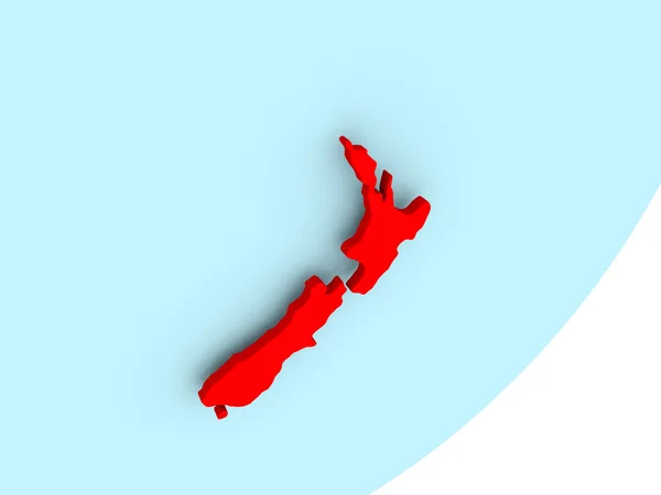 Χάρτης της Νέας Ζηλανδίας σε μπλε πολιτική σφαίρα — Φωτογραφία Αρχείου