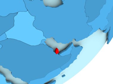 Katar Haritası mavi siyasi dünya üzerinde