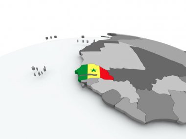 Dünya üzerinde Senegal Cumhuriyeti bayrağı