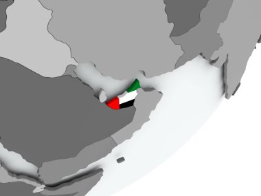 Birleşik Arap Emirlikleri bayrağı harita üzerinde