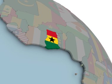 Bayrağı ile Gana Haritası