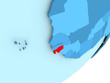 Gine-Bissau harita üzerinde mavi siyasi dünya