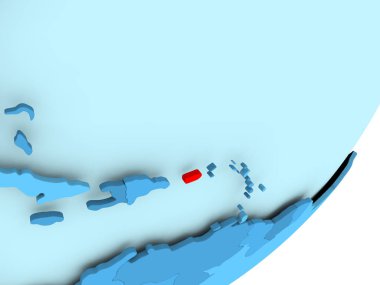 Porto Riko Haritası mavi siyasi dünya üzerinde