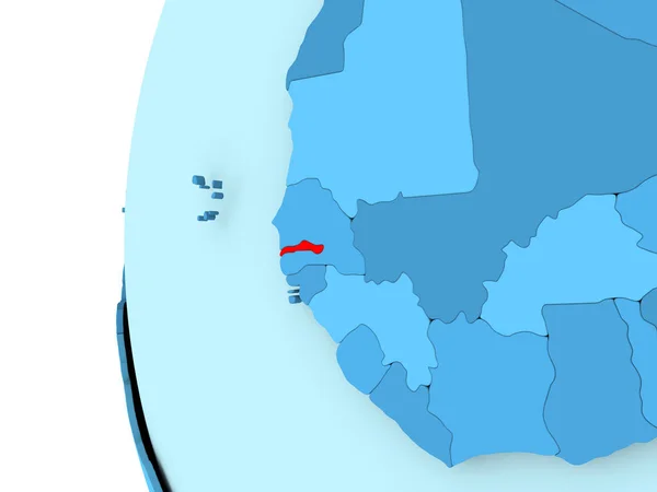 O mapa de Gâmbia — Fotografia de Stock