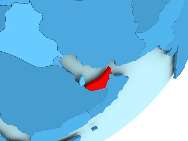 阿拉伯联合酋长国关于蓝色政治地球的地图 — 图库照片