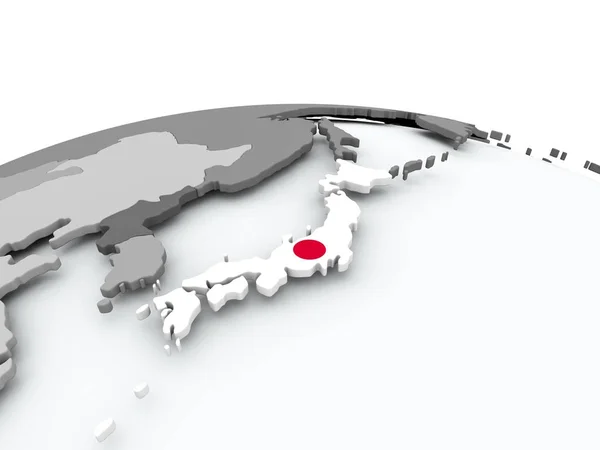 Bandiera del Giappone sul globo — Foto Stock