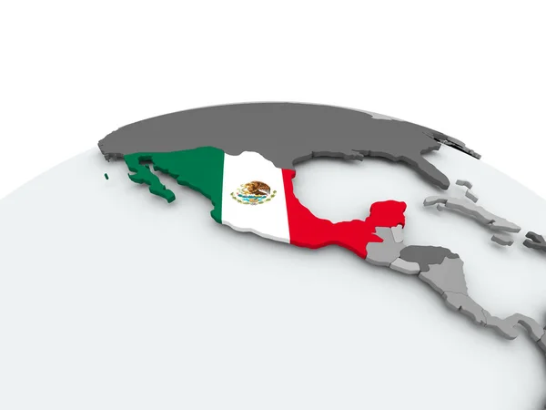 Bandiera del Messico sul globo — Foto Stock