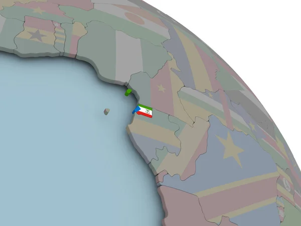 Mapa de Guinea Ecuatorial con bandera — Foto de Stock