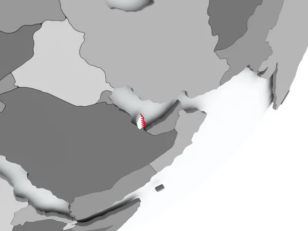 Flagge von Katar auf der Karte — Stockfoto