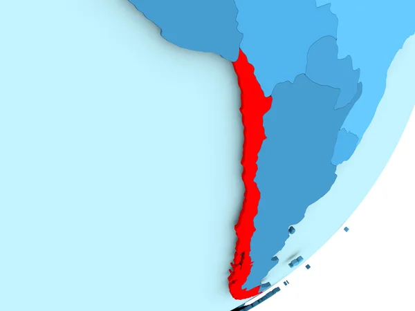 Mapa Chile na modré politické globe — Stock fotografie