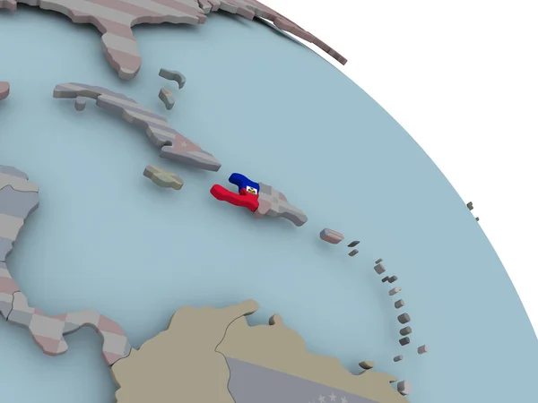 Карта Гаити с флагом — стоковое фото