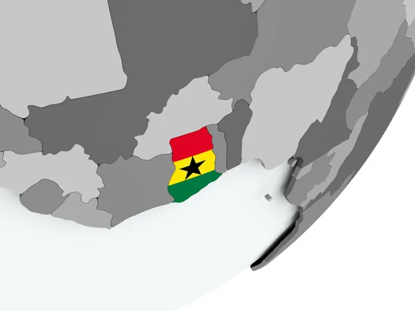 Drapeau du Ghana sur la carte — Photo