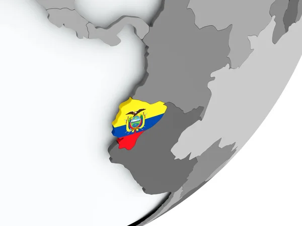 Vlag van Ecuador op kaart — Stockfoto