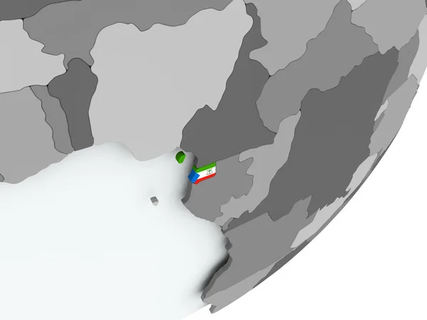 Bandera de Guinea Ecuatorial en el mapa —  Fotos de Stock