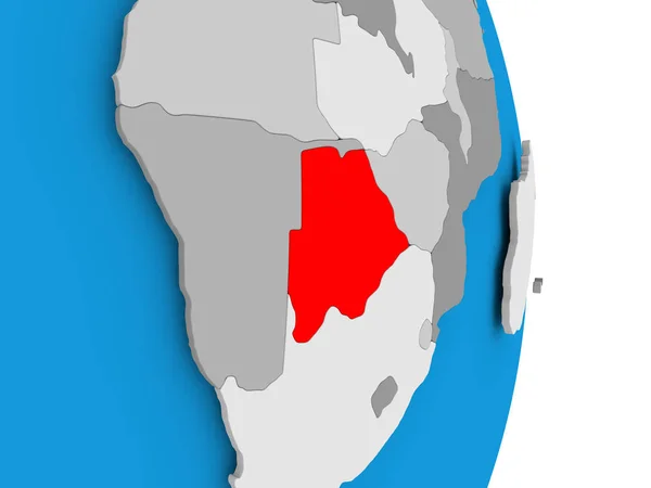 Botswana auf dem Globus — Stockfoto