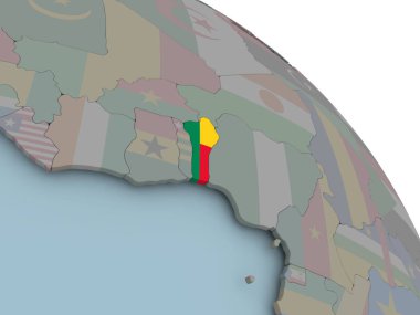 Benin Haritası bayrak ile