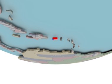 Porto Riko dünya üzerinde bayrak ile