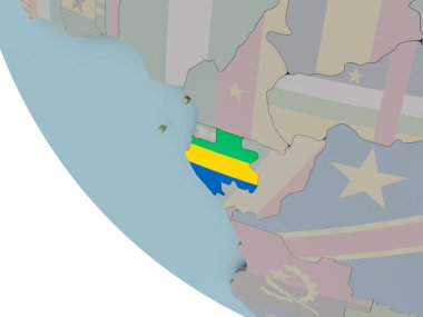 Gabon bayrak çizim ile