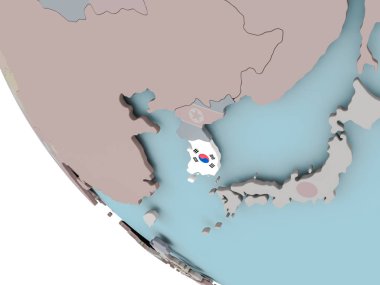 Güney Kore bayrağı çizim ile