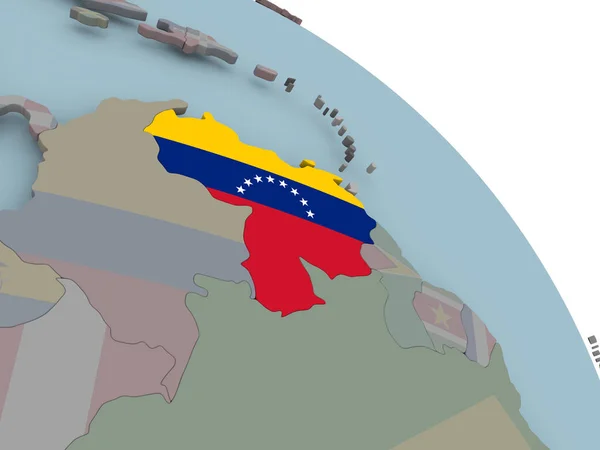 Χάρτης της Βενεζουέλας με σημαία — Φωτογραφία Αρχείου
