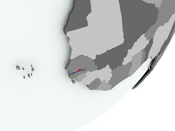 マップ上のガンビアの国旗 — ストック写真