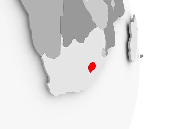 Lesotho a szürke politikai földgömb — Stock Fotó