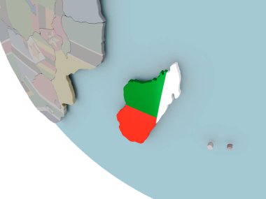 Madagaskar bayrağı çizim ile