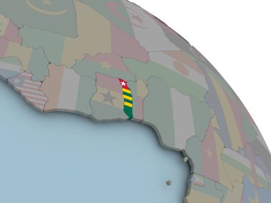 togo Haritası bayrak ile