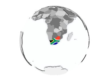 Güney Afrika izole küre üzerinde