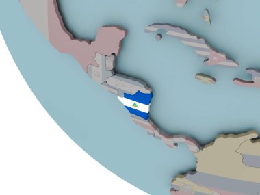 Nikaragua bayrağı çizim ile