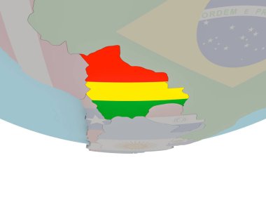 Bolivya dünya üzerinde bayrak ile
