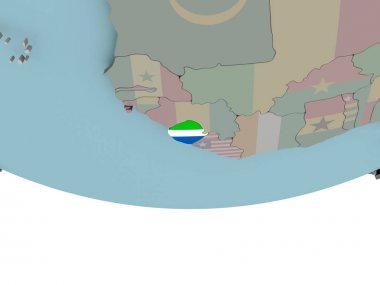 Sierra Leone dünya üzerinde bayrak ile